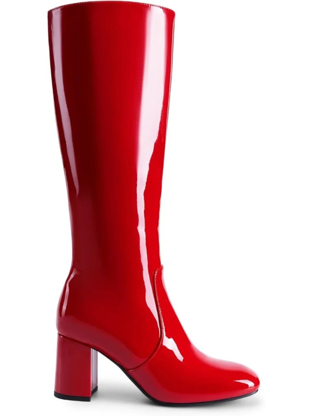 Dream Pairs Women's Red Square Toe Side Zipper Comfortable Knee High Boots